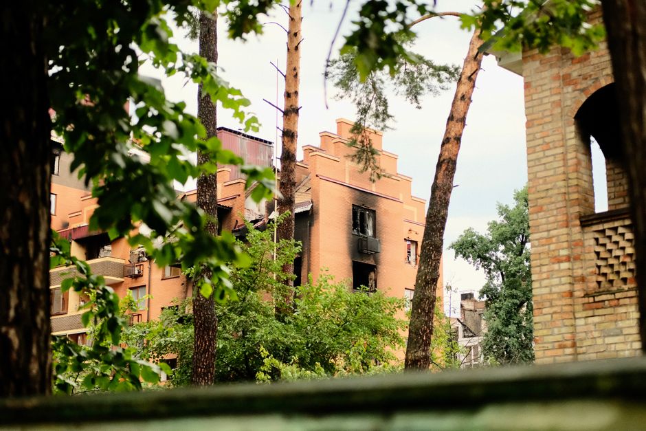 У Києві сталася пожежа внаслідок російської атаки У Києві сталася пожежа внаслідок російської атаки